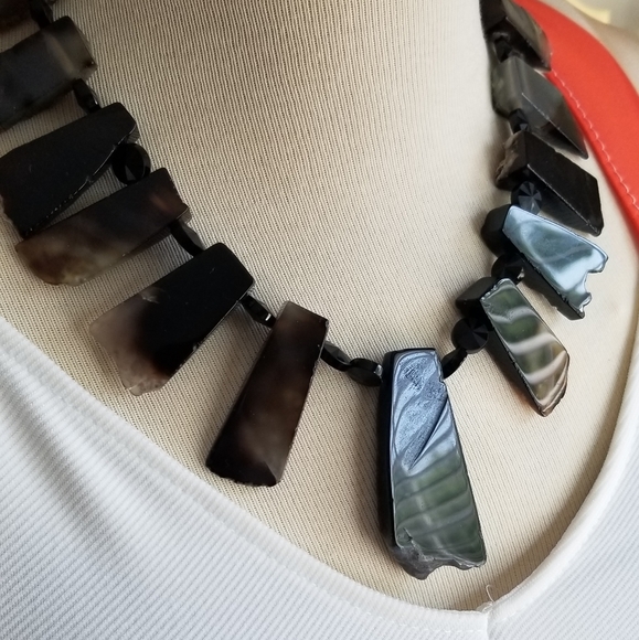 Reversable Handcrafted Agate and Onyx Statement necklace -Only 1 Made! - Picture 11 of 16
